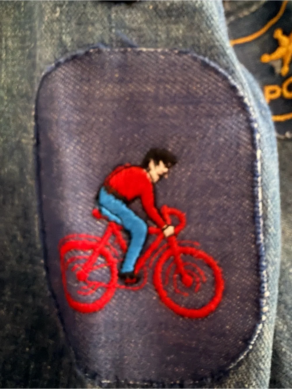 Vintage Lee Kids' Embroidered Blue Denim Distressed Jacket